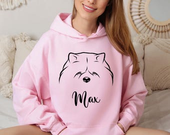 Custom Chow Dog Face Hoodie – Dog Mom Crewneck Shirt