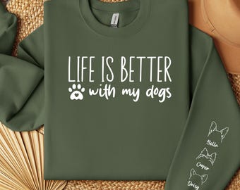 Personalized Dog Ears Sweatshirt: Custom Dog Breed Name Tee