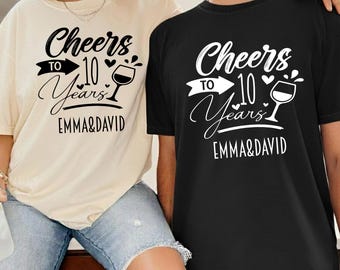 Custom Anniversary Shirt - Cheers to Personalized Valentines Matching Sweatshirts