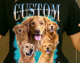 Custom Golden Retriever Photo Collage Shirt: Pet Lover Gift
