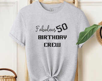 50 Birthday Crew T-Shirt Womens 50th Celebration Tee Fifty Women