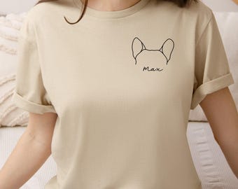 Custom French Bulldog Ears Shirt, Dog Mom Gift, Personalized Pet Apparel