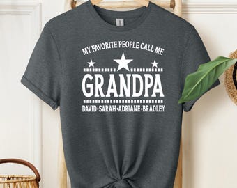 Funny Grandpa Shirt with Grandkids Names, Personalized Birthday Gift Tee, Fathers Day Sweatshirt