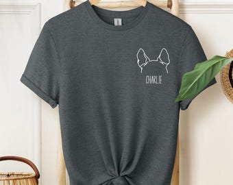 Custom Dog Ears Shirt - Name Mom, Crewneck Sweatshirt