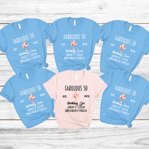 Personalized Fabulous 50 Shirt, 50 and Fabulous Birthday Shirt, 50th Birthday Party T-Shirt, Birthday Party Tops, 50th Birthday Girl Tshirt
