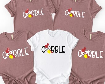 Funny Gobble Turkey Thanksgiving Shirt for Family, Matching Fall Shirt for Holiday Dinner, Cute Turkey - Tee