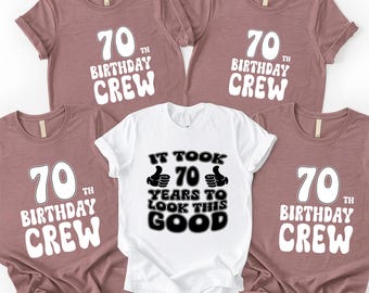 70th Birthday Crew Shirt Seventieth Party Tee Seventy Celebration