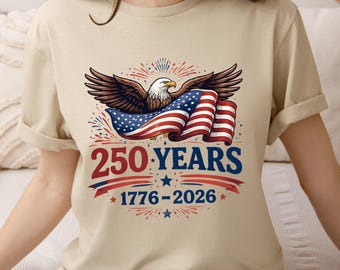 Patriotic Eagle American Flag Shirt, 250 Years Freedom 1776-2026 Tee
