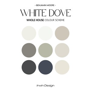 White Dove Benjamin Moore Paint Palette: Whole House Color Scheme (Digital Download)