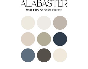 Alabaster Sherwin Williams Paint Palette: Coastal Whole House Color Guide (Digital Download)