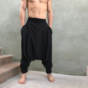 Harem Pants Men, Ninja Pants, Samurai Pants, Mens Loungewear, Festival Clothing, Festival Outfit image 2
