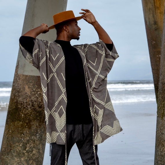 100 Cotton Kimono Shirt Natural Dye for Men Etsy