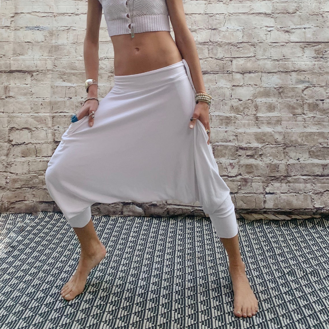 Cotton White Harem Pants Kundalini Clothing Kundalini Yoga Etsy
