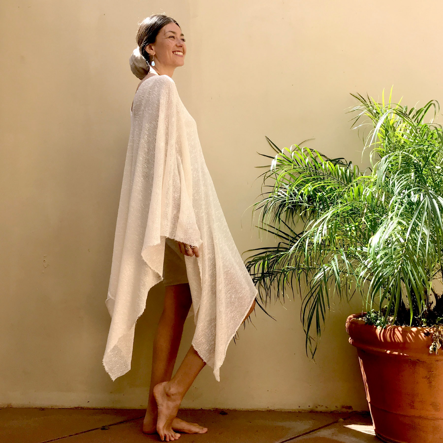 White Poncho Dress Kundalini Dress Kundalini Clothing Etsy