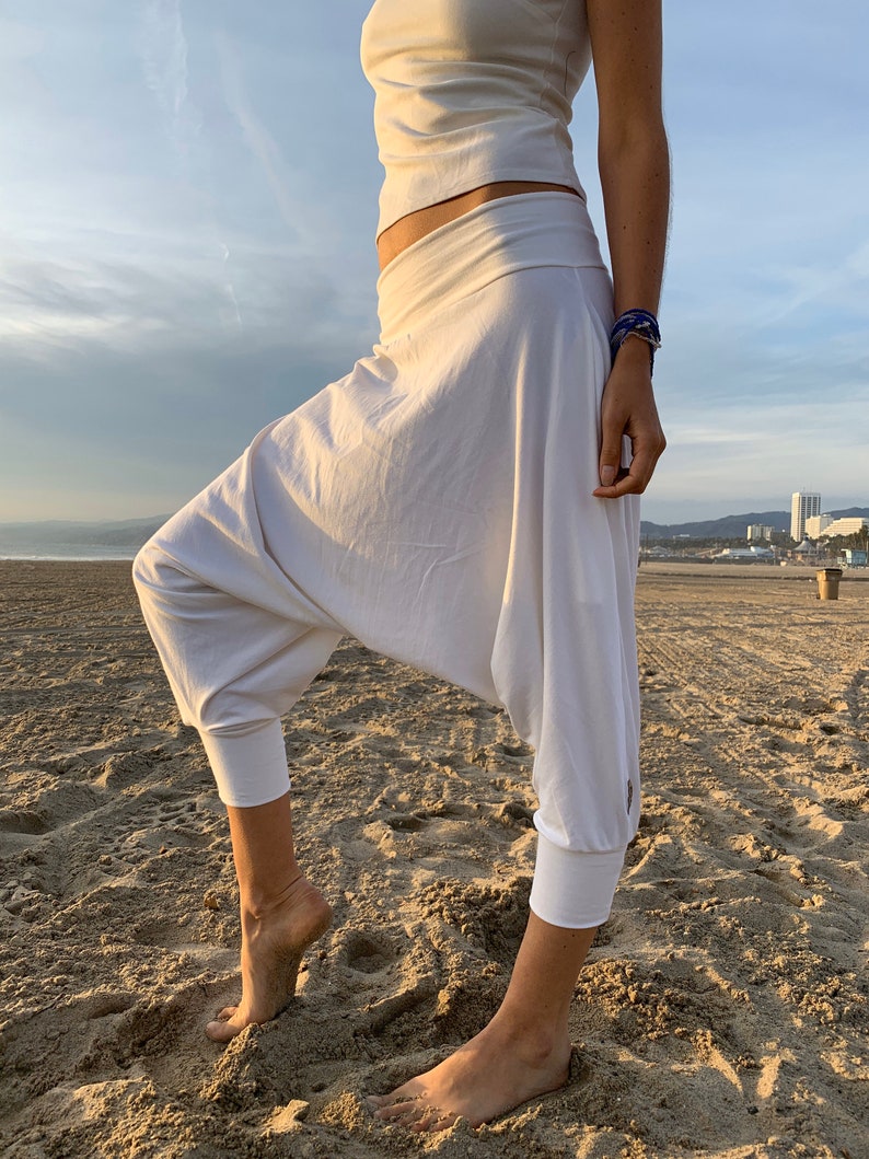 Cotton White Harem Pants Kundalini Yoga White Pants Glorka Etsy