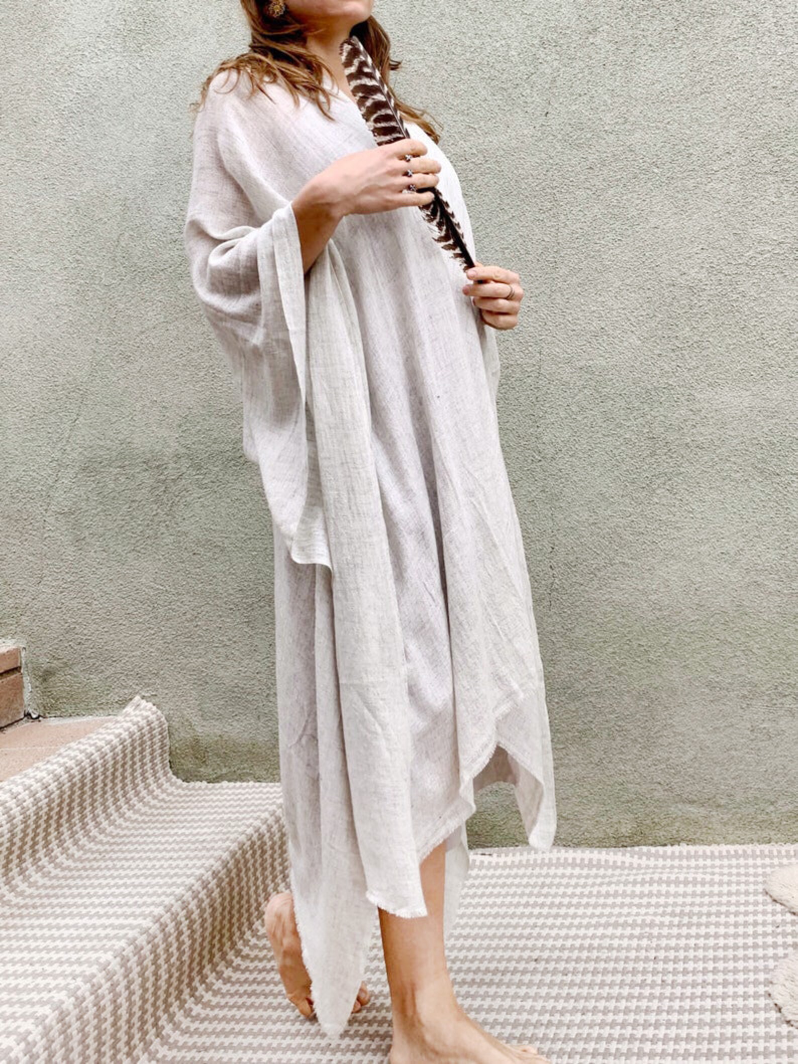 White Poncho Dress Kundalini Dress Kundalini Clothing Etsy