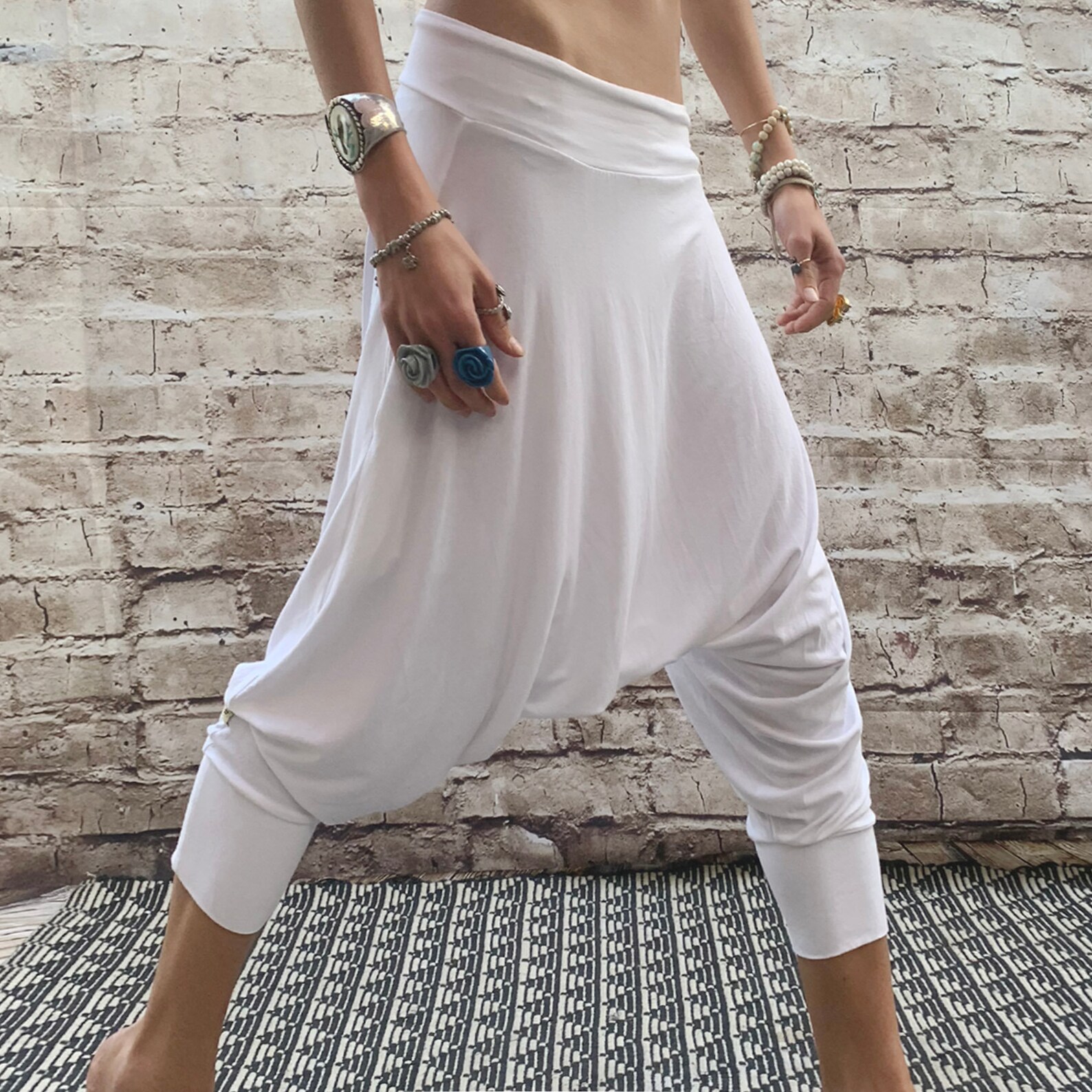Cotton White Harem Pants Kundalini Clothing Kundalini Yoga Etsy