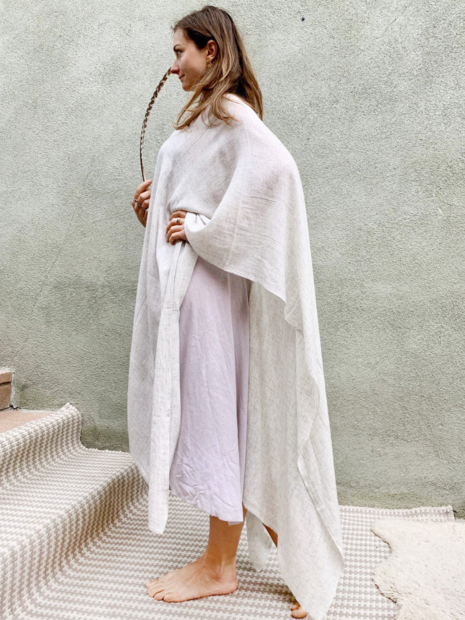 White Poncho Dress Kundalini Dress Kundalini Clothing Etsy