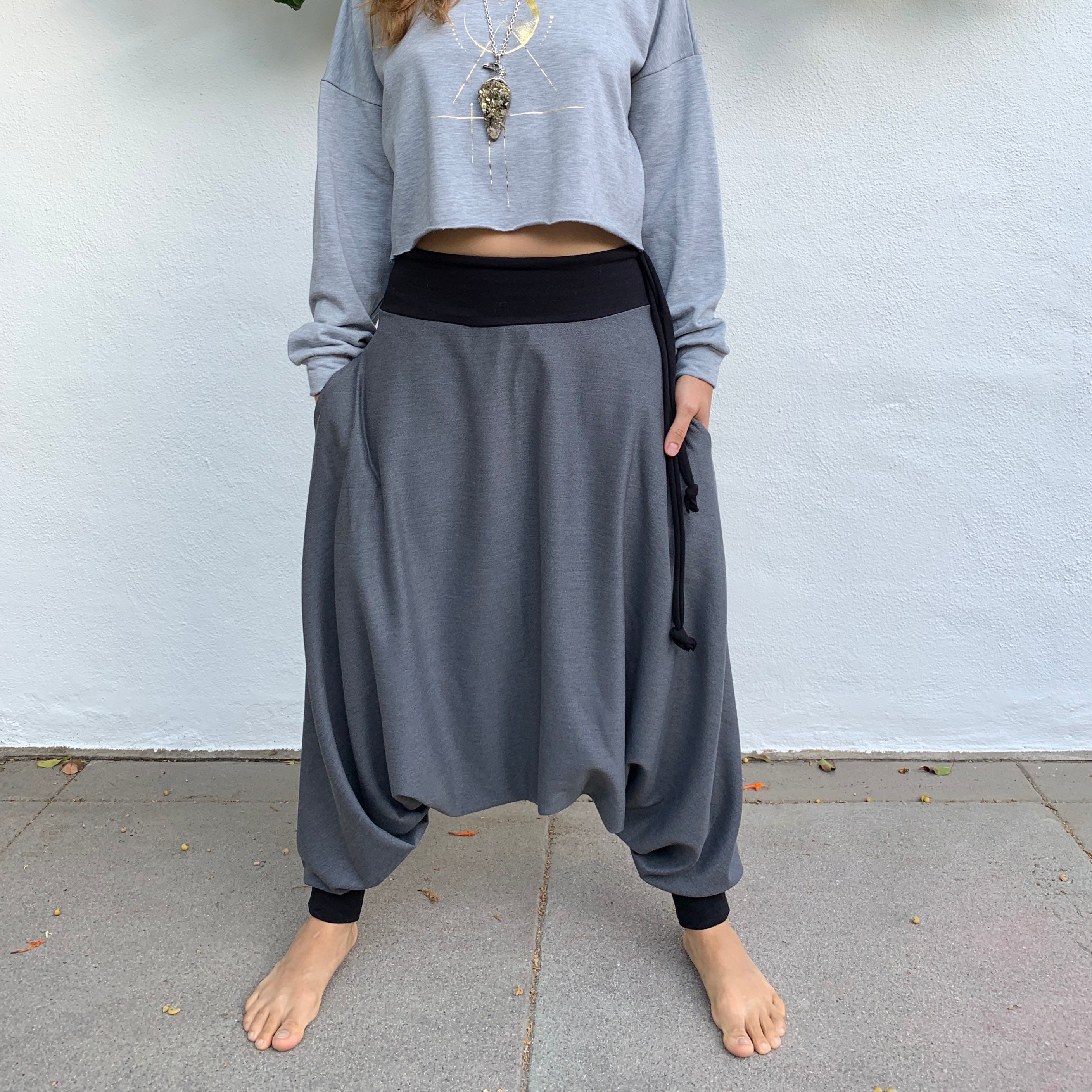 Denim Harem Pants Harem Pants Women Upcycled Denim Upcycled Etsy