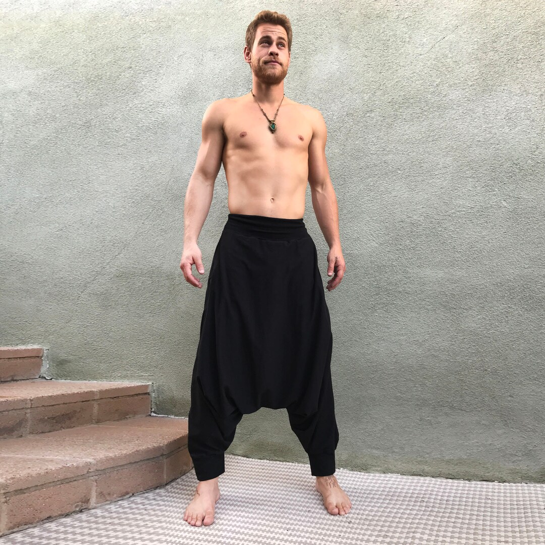 Samurai Style Black Cotton Drop Crotch Harem Pants Women, Plus Size  Clothing, Joggers Pants Women in Cotton Stretch Fabric -  Norway