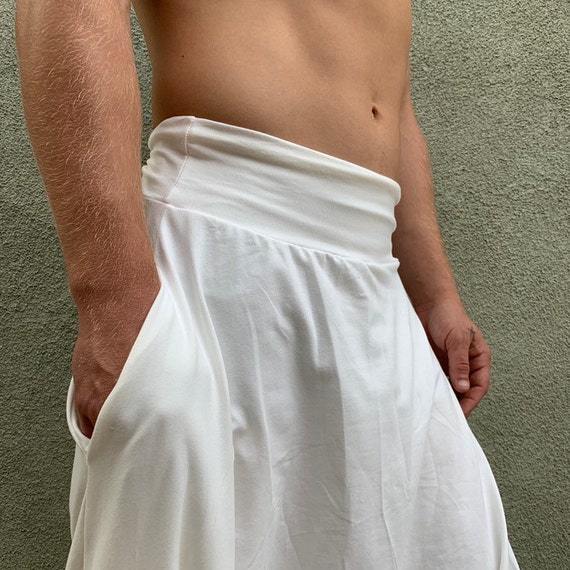 White Mens Yoga Pants, Kundalini Clothing, Kundalini Yoga, Cotton Harem  Pants, Sarouel Homme, Samurai Pants 