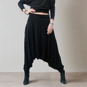 Black Harem Pants, Black Yoga Pants, Ninja Pants, Samurai Pants, Glorka