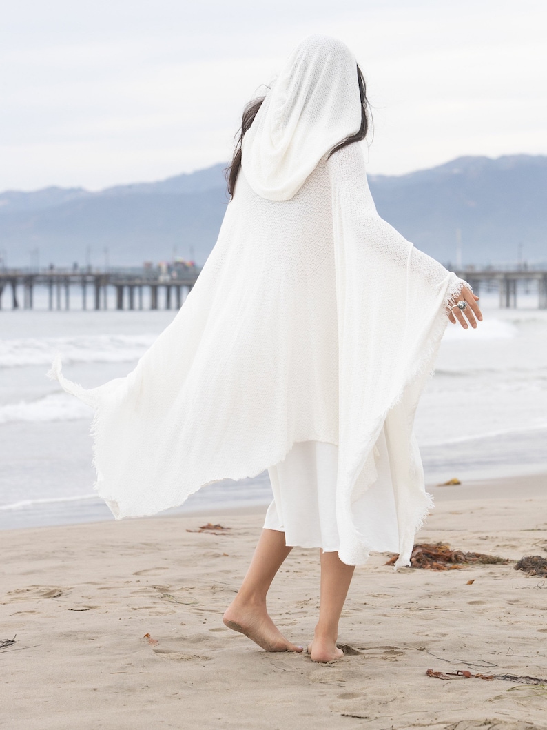 White Hooded Poncho by glorka