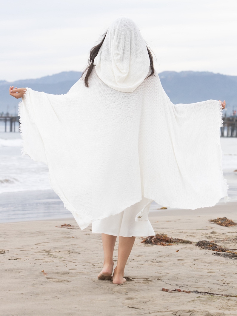 White Hooded Poncho by glorka