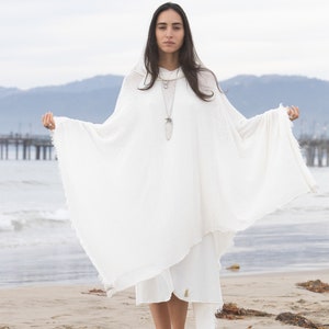 White Hooded Poncho by glorka