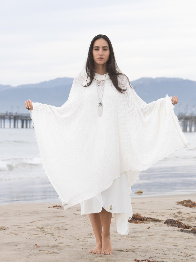 White Hooded Poncho by glorka