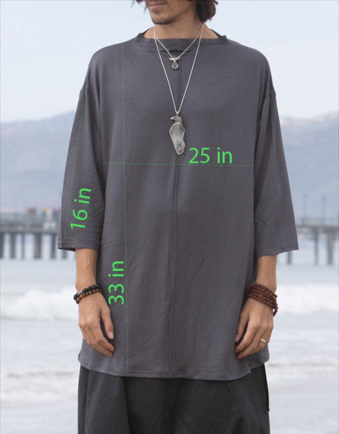 Gray Loose Long Sleeve Men's Festival Top - Etsy