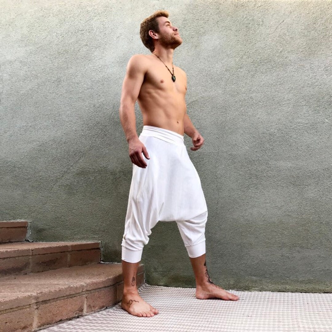 Cotton White Harem Pants Kundalini Yoga White Pants Glorka - Etsy