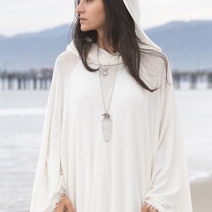 White Hooded Poncho by glorka