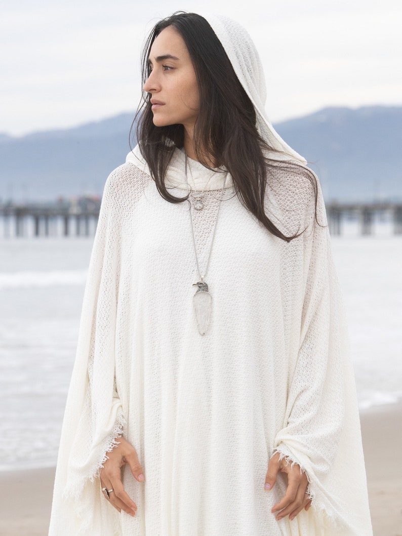 White Hooded Poncho by glorka