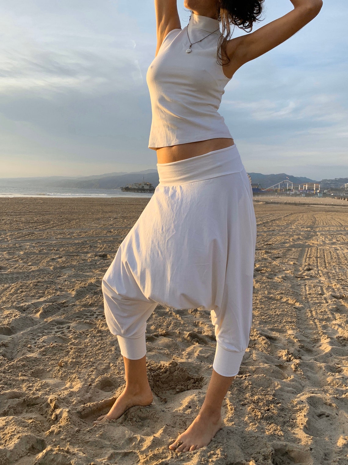 Cotton Ivory White Harem Pants Kundalini Yoga White Pants Etsy
