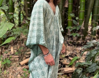 100% Cotton handblock print Mens Kaftan, Mens Loungewear, Mens Desert Outfit, Festival Clothing Men, Cotton Mens Caftan