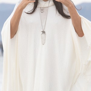 White Hooded Poncho by glorka