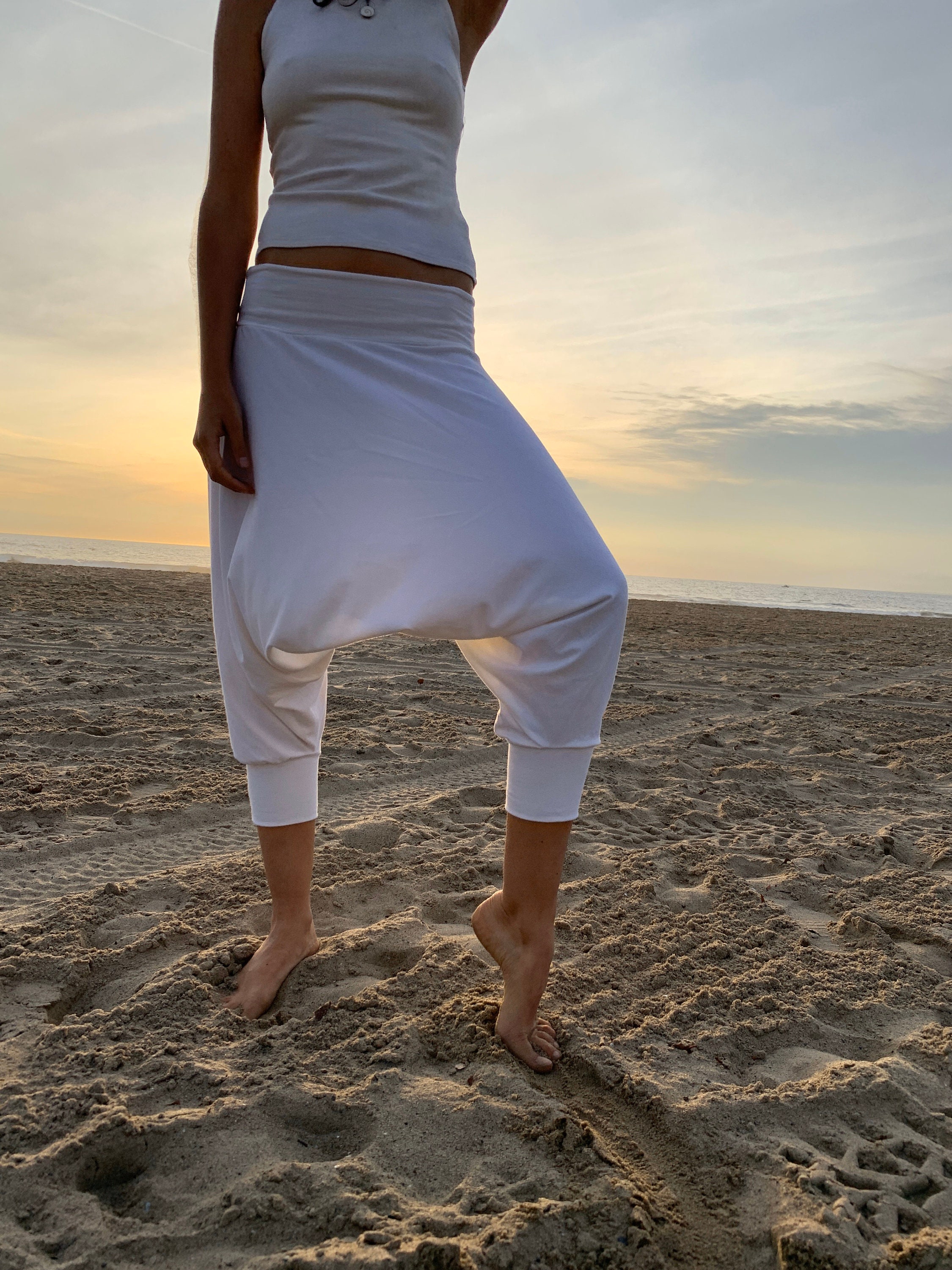 Cotton White Harem Pants Kundalini Yoga White Pants Glorka Etsy