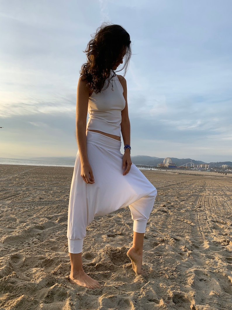 Cotton Ivory White Harem Pants Kundalini Yoga White Pants Etsy