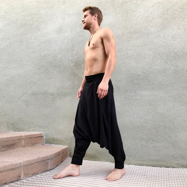 Harem Pants Men, Ninja Pants, Samurai Pants, Mens Loungewear, Festival Clothing, Festival Outfit image 6