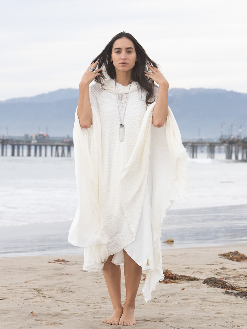 White Hooded Poncho by glorka