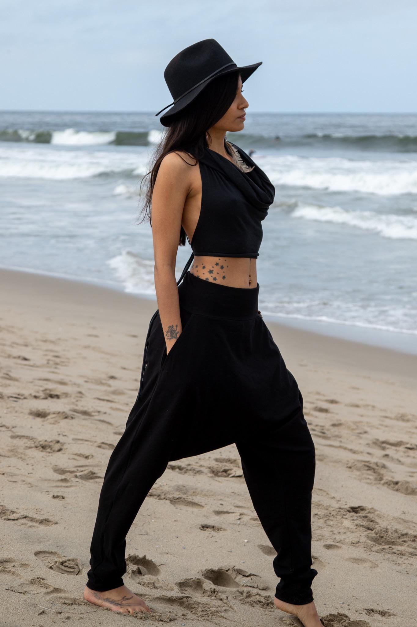 Black Cotton Blend Ninja Pants: Avant Garde Harem Style - Etsy