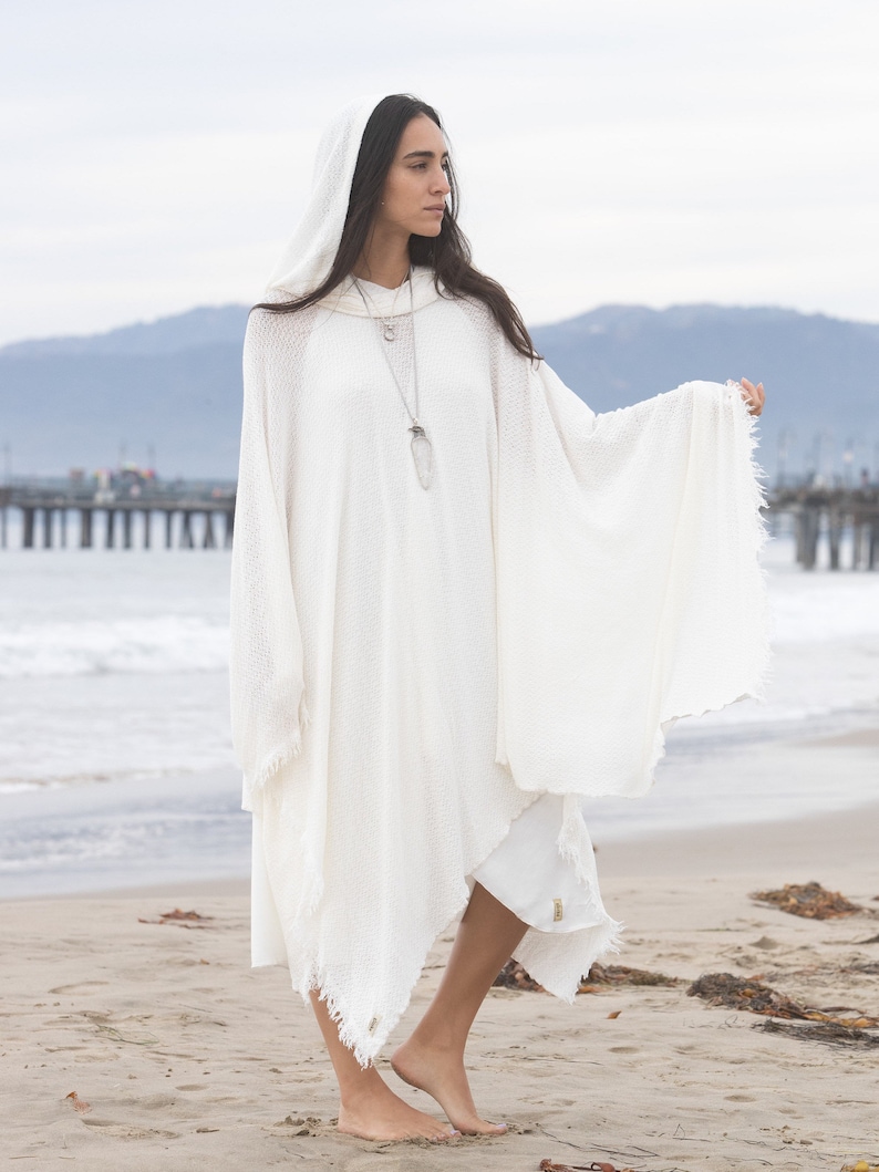 White Hooded Poncho by glorka