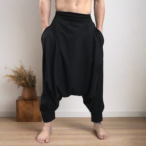 Harem Pants Men, Ninja Pants, Samurai Pants, Mens Loungewear, Festival Clothing, Festival Outfit image 1