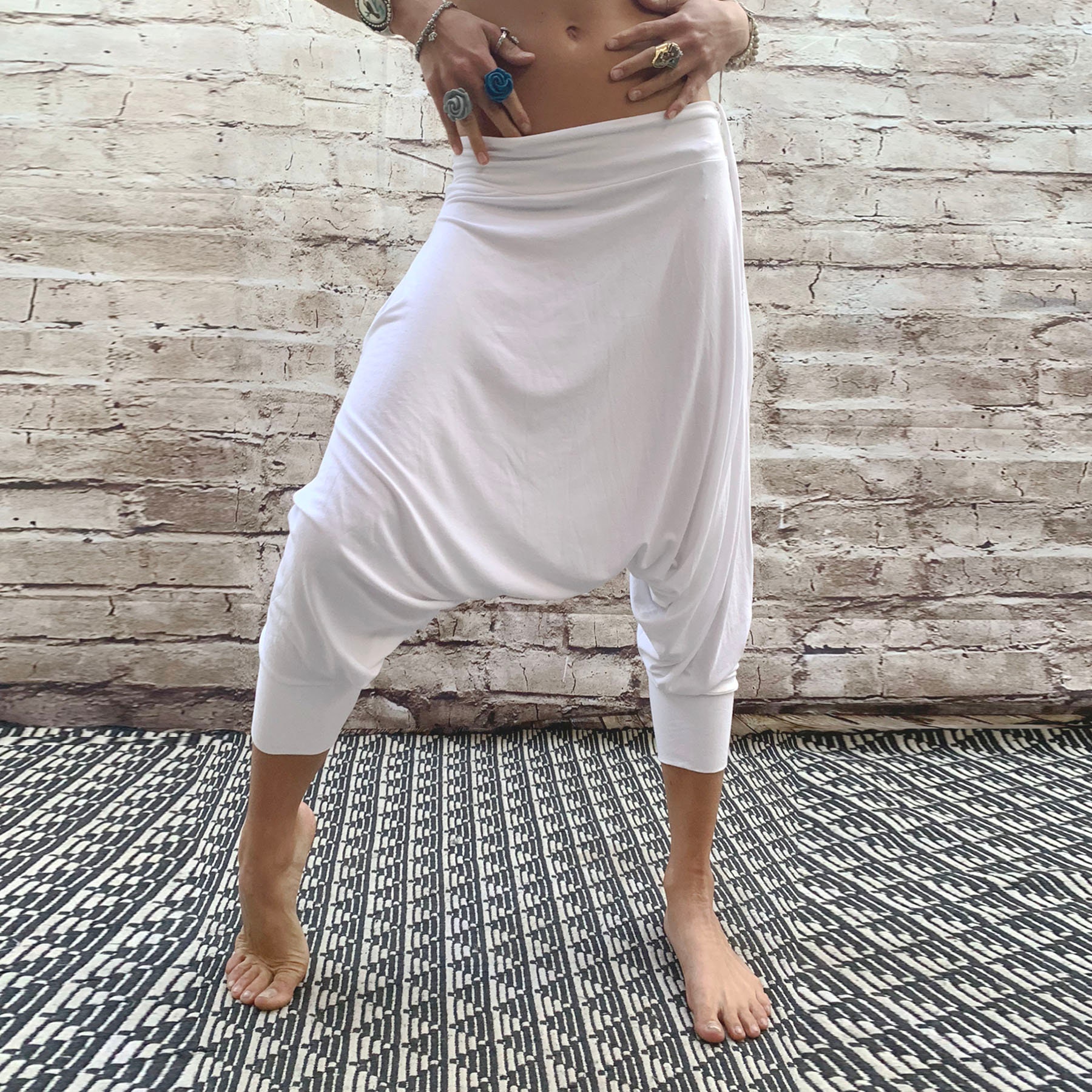 Cotton White Harem Pants Kundalini Clothing Kundalini Yoga Etsy