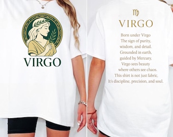 Virgo Zodiac Shirt Minimal Astrology Tee Virgo Season TShirt Quiet Design Virgo Birthday Gift Zodiac Sign Shirt for Virgo lover