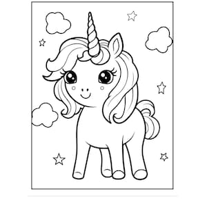 Unicorn Colouring Pages - 60 Pages