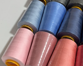 Polyester Sewing Thread 40/2 5000 Yards | High Tenacity All Purpose Thread | Overlock, Quilting & Embroidery Thread | Industrial Thread Cone