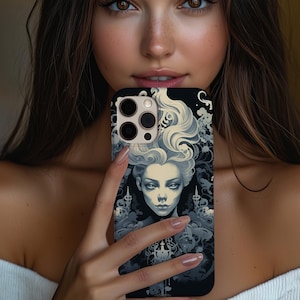 Gothic Witch Phone Case – Mystic Dark Art Dual-Layer Protection | White Witch Design