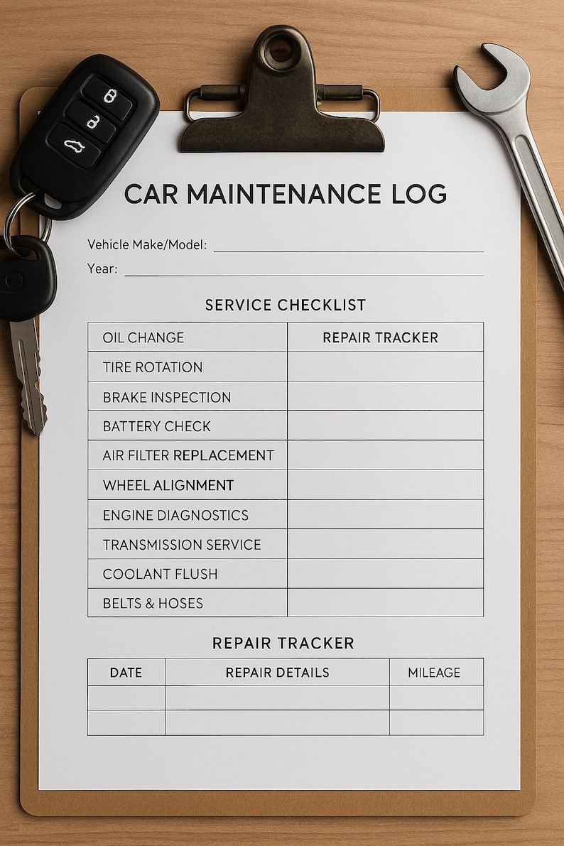 Car Maintenance Log | Printable PDF & Canva Template | Vehicle Service ...